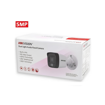 HIKVISION BULLET 5MP SESLİ DUAL LIGHT GECE RENKLİ TVI KAMERA