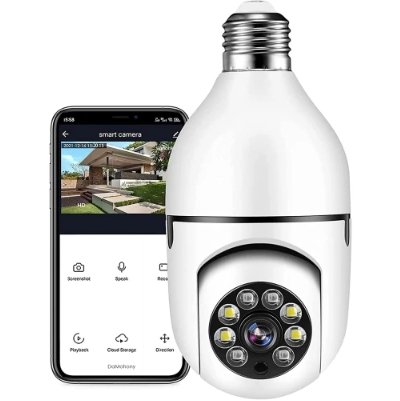 WİFİ 360 PANORAMİK AMPUL KAMERA GECE GÖRÜŞ SES AKILLI HAREKET ALGILAYICI