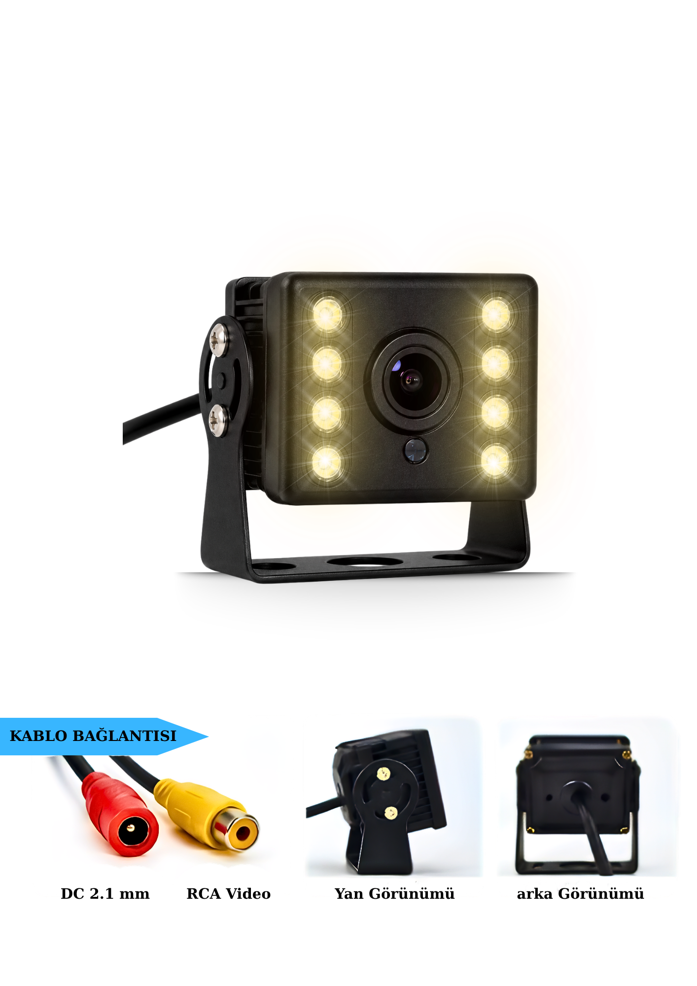 AHD 1080P/ANALOG ORTA BOY GECE GÖRÜŞLÜ RCA AV SOKETLİ KAMYON TIR OTOBÜS KAMERASI
