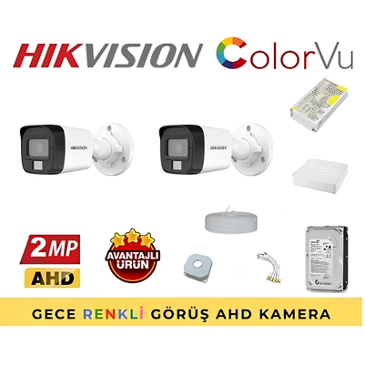 HİKVİSİON 2 KAMERALI DIŞ ORTAM GÜVENLİK KAMERA SETİ