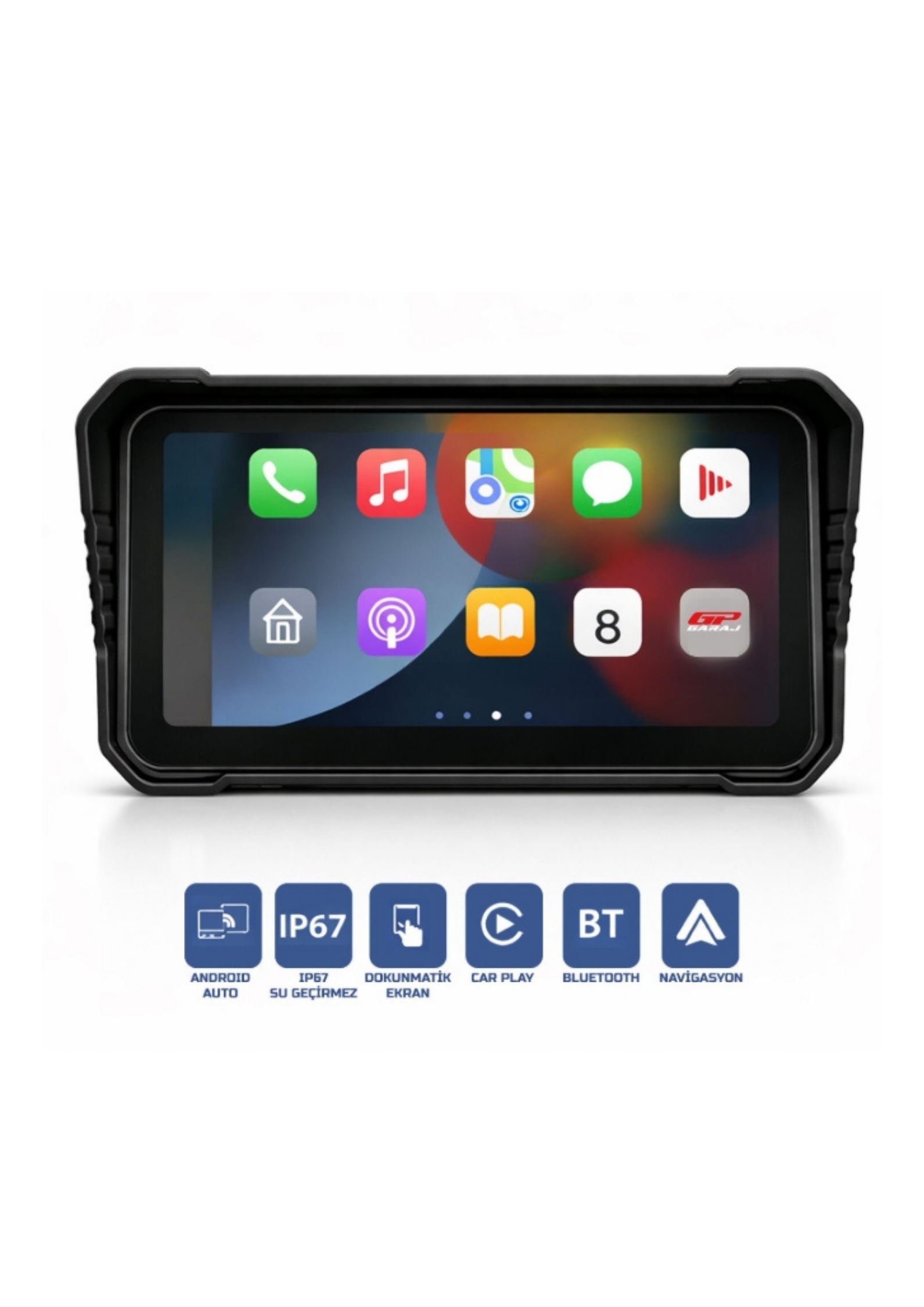 7 İNC IP67 DOKUNMATİK MOTOSİKLET MULTİMEDYA EKRANI | APPLE CARPLAY | ANDROİD AUTO | BLUETHOOT | NAVİGASYON