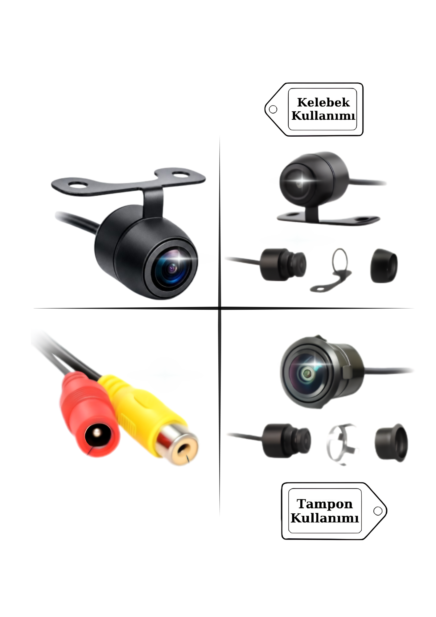 BALIK GÖZLÜ KELEBEK AHD 720P VE ANALOG ÇEVRİLEBİLİR 170 DERECE GENİŞ AÇILI GERİ GÖRÜŞ KAMERASI