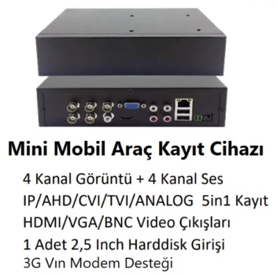 4 KANAL AHD 5 IN 1 MİNİ MOBİL KAYIT CİHAZI