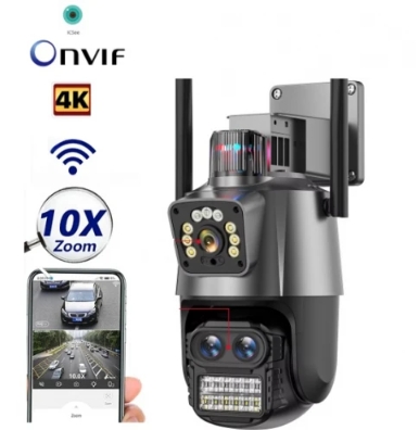 3 LENS 10X ZOOM 9MP PTZ WİFİ KAMERA POLİS ÇAKARLI