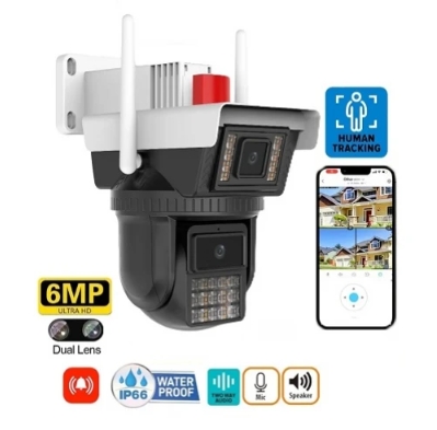 WİFİ 6MP DUAL LENS HAREKETLİ GECE GÖRÜŞ İNSAN TAKİBİ SESLİ