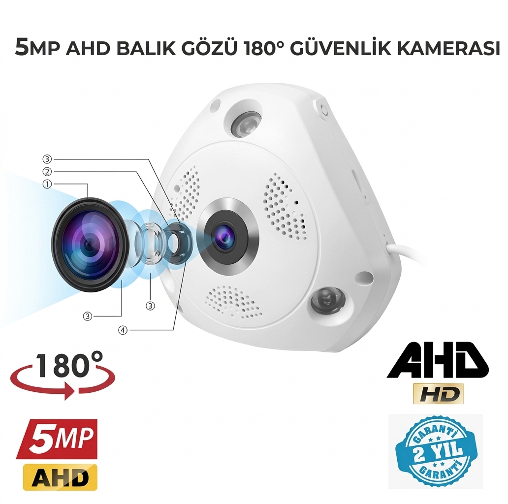 5MP ULTRAHD 180 DERECE BALIK GÖZÜ AHD KAMERA