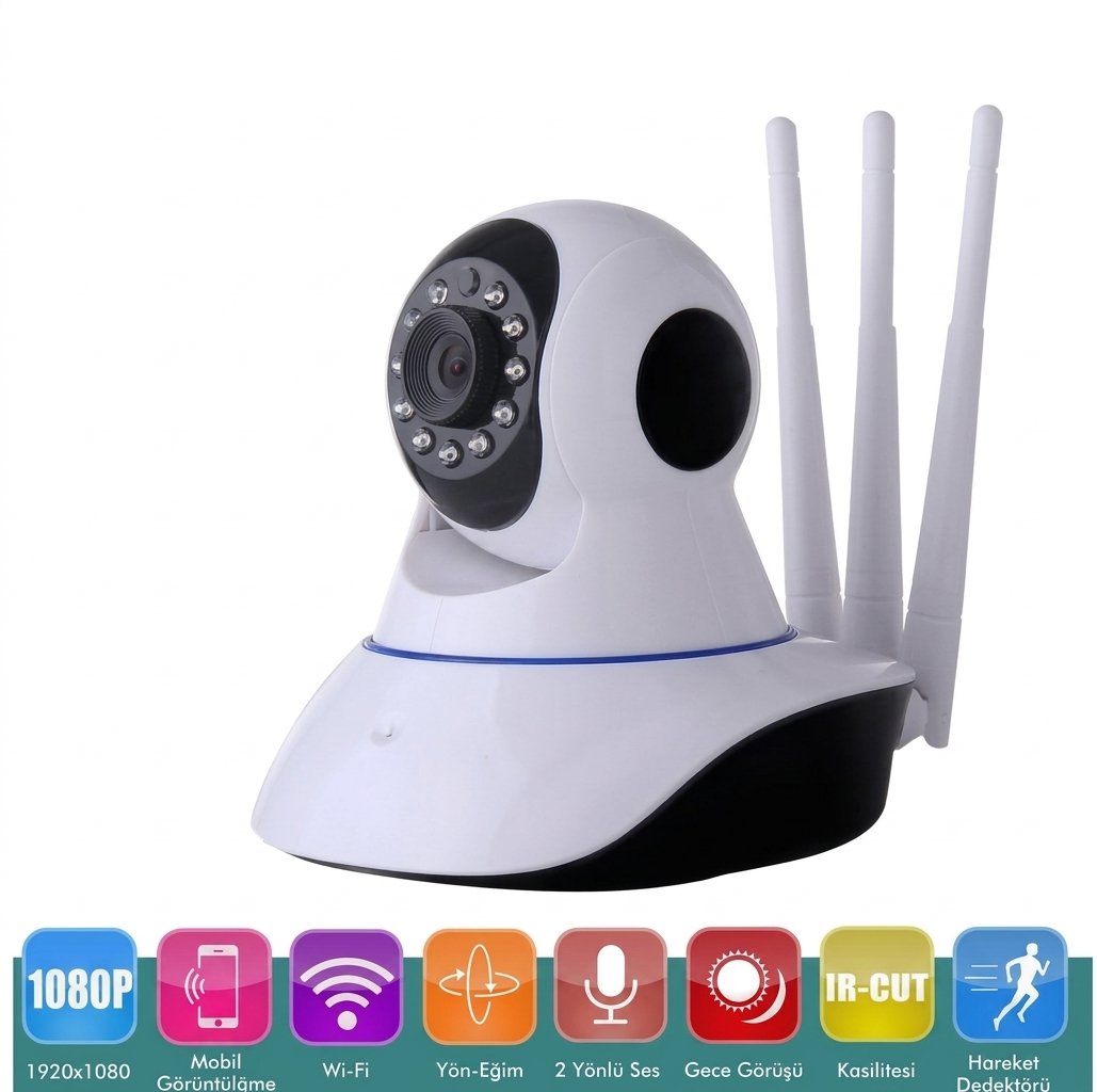 2 MP KABLOSUZ 3 ANTENLİ IP BEBEK KAMERASI