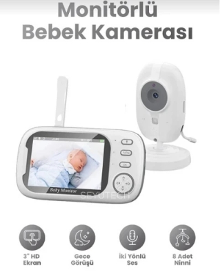 LCD EKRANLI BEBEK KAMERASI GECE GÖRÜŞLÜ BEBEK TELSİZİ