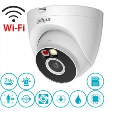 DAHUA 2MP 1080P GECE RENKLİ SESLİ ÇİFT YÖNLÜ KONUŞMA SDKART DESTEKLİ WİFİ IP DOME KAMERA